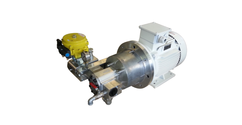 Motor-Pumpe-Gruppe aus Hydraulikpumpe und Elektromotor zu einfachen Druckversorgung oder anderen Anwendungen durch anbei von weiteren Hydraulikkomponenten.