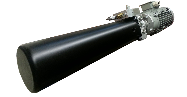 Kompaktes Hydraulikaggregat mit Zwischenflansch für beengte Einbauräume. Hydraulikpumpe als Kompaktaggregat mit AC-Motor und Zwischenflansch.
